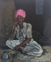 Mann mit rosa Turban