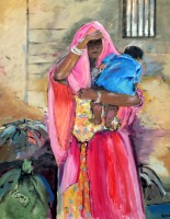 Junge Mutter in Rajasthan