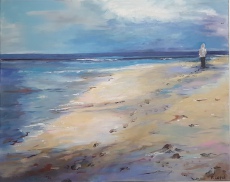 Regina Lord: Strandläufer, Acryl auf Leinwand , 80 x 100 cm