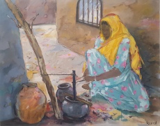 Making butter in Rajasthan