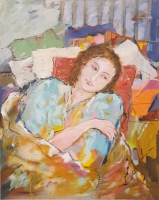 Regina Lord: In my bed, Acryl auf Leinwand, 100 x 80 cm