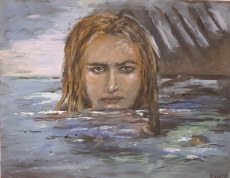 Regina Lord: Me under Water, Acryl auf Papier, 40 x 51 cm