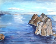 Regina Lord: I Faraglioni - Capri, Acryl auf Leinwand, 80 x 100 cm